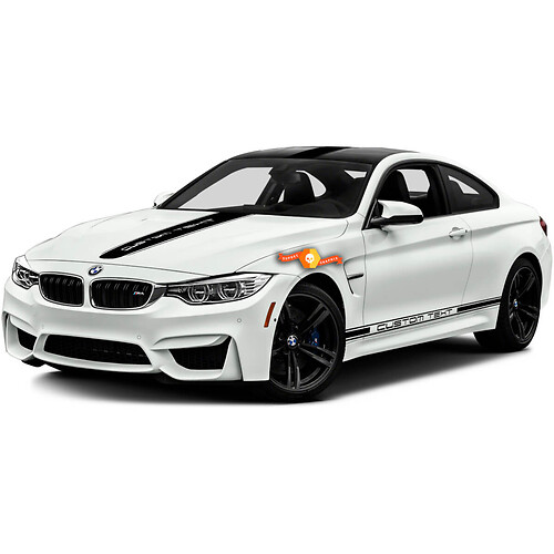 BMW M bmw m3 m4 one color racing stripes and hood top sides vinyl decals stickers