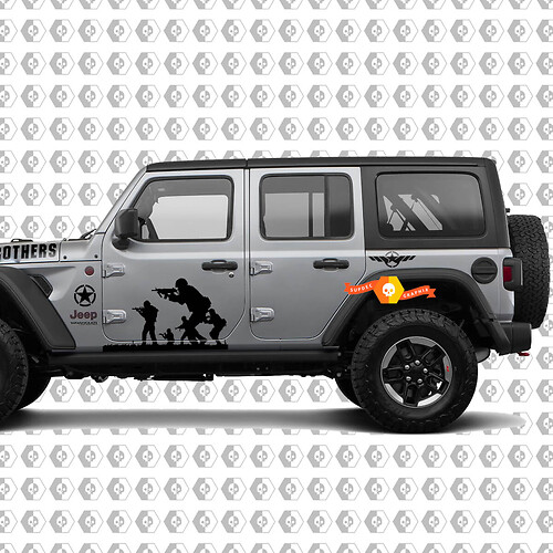 Band of Brothers US Army 9pc Vinyl Sticker Decal Kit for Jeep Wrangler 