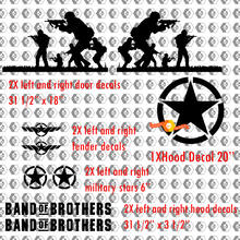 Band of Brothers US Army 9pc Vinyl Sticker Decal Kit for Jeep Wrangler  2