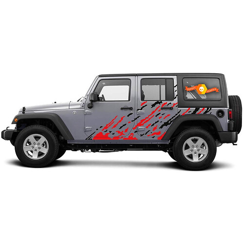 Jeep Wrangler Any Year 4-Door Custom 2 Colors Vinyl Sticker Decal Kit - Splash