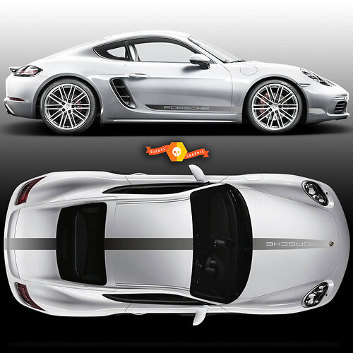 Gradient Color Porsche Carrera Cayman Boxster Faded Racing Stripes  Porsche For Carrera Or Any Porsche
