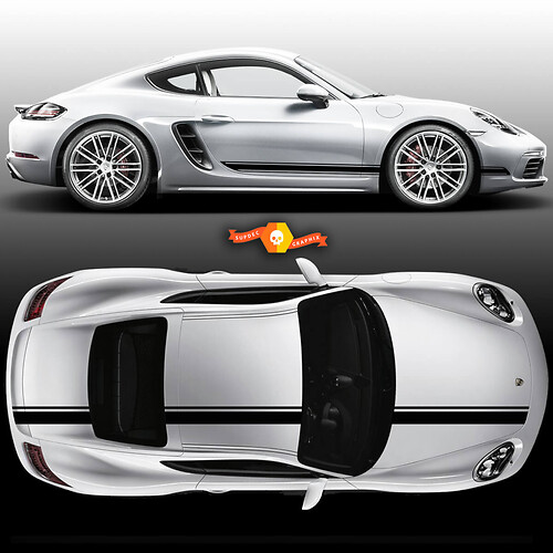 One Color Racing Stripe Over The Top Roof Hood Side Panel Door Porsche For Carrera Or Any Porsche