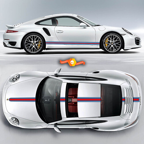 Porsche Martini Racing Stripes For Carrera Cayman  Boxster Or Any Porsche Full Kit #1