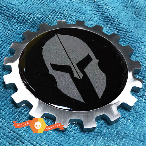 Spartan Helmet Gladiator Metal Aluminum Badge Bedside Emblem Aluminium
