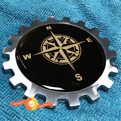 Compass Metal Aluminum Badge Bedside Emblem Aluminium
