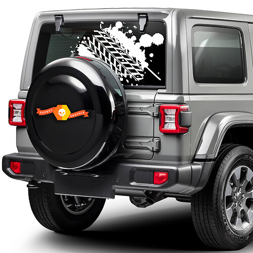 Mud Tire Tracks Window Distressed Grunge Hood Door Bed Car Pickup Vehicle Truck Vinyl Graphic Sticker Decal Tailgate