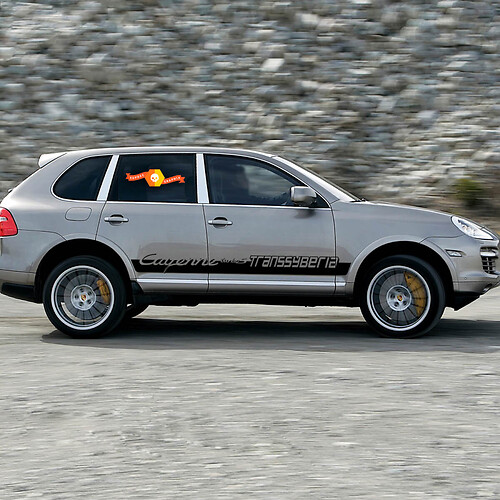 Нов Porsche Cayenne Transsyberian Комплект Странични Ленти Декал Стикер #1
