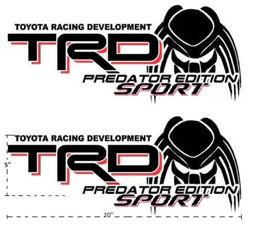 2 - ວິດຊາກກາສຕາສະກາງ - TRD Predator Sticker Decal - ສະຫຼຸບວິດຊາກກາສຕາສະກາງ - ວິດຊາກກາສຕາສະກາງ Outdoor vinyl 2 ສີ
