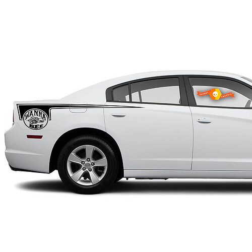 Dodge Charger Super Bee Wanna Bee side Hatchet Stripe Decal Sticker graphics fits to models 2011-2014