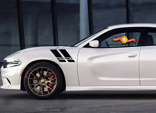 Dodge Charger Scat Pack Hash Stripes Decal Sticker Hemi R/T graphics fits to models 2011-2014