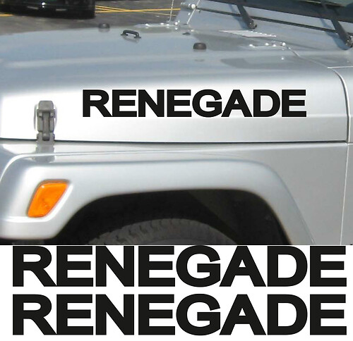 2 Renegade Jeep Wrangler Rubicon CJ TJ YK JK XJ Sticker Decal#2