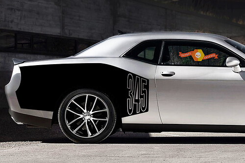 Challenger Billboard Vinyl Graphic Stickers Decals Dodge Challenger Hemi 345 2009 - 2015