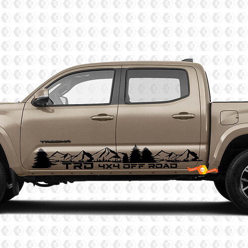 Pair Stripes for Tacoma TRD 4x4 Off Road The Mountains Pine Forest Side Rocker Panel Vinyl Stickers Decal