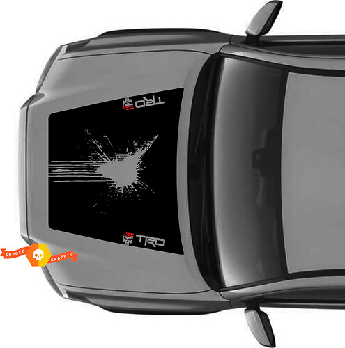 Huge TRD Off Road NO SCOOP! Punisher Blood Hood Destroyed Vinyl Stickers Decal fit to Toyota Tacoma 2016 - 2021 models