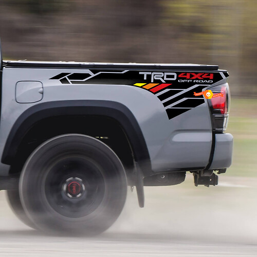 TRD 4x4 Off-Road Mountain Vintage Colors BedSide Side Vinyl Stickers Decal fit to Toyota Tacoma Tundra all years