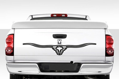 Skull Longhorn Decal Rear Window Graphic Truck Stickers Tailgate Inserts