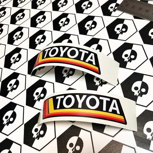 Pair TRD YOTA Vintage Sunset Retro Old Style Vinyl Stickers Decal fit to Toyota 4Runner Tacoma FJ Cruiser
