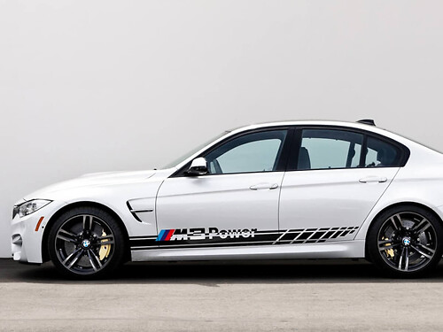 BMW M3 Power 2x side stripes vinyl decals sticker bmw 