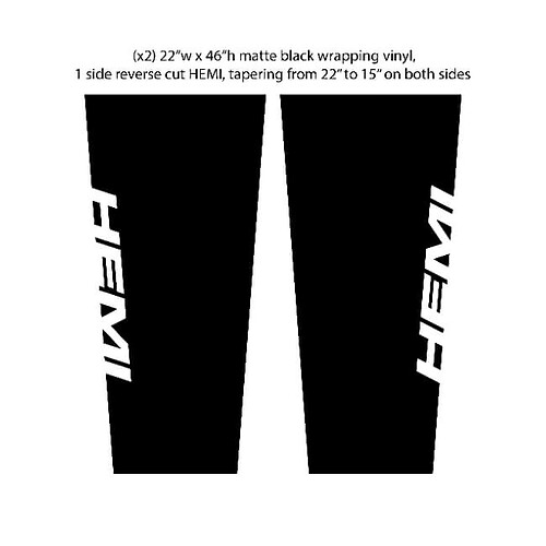 Chrysler 300C HEMI stil kapak Sticker Etiketi üst siyah ön kesimli
