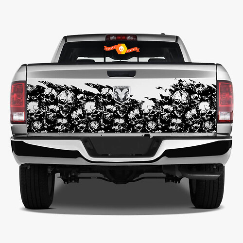  Tailgate Skull Distressed Grunge Wrap Car Bed Pickup Vehicle Truck Vinyl Graphic Sticker Decal 