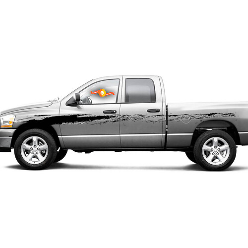 Mudding MUD SPLASH 4x4 Side Bed Doors Pickup Van Distressed Grunge Vinyl Stickers Decals for truck pick up f-150 tundra ram