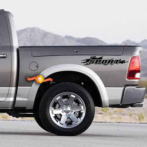 Set of 2 Sport Splash Splatter Bed Side Vintage Grunge Car Pickup Vehicle Truck Vinyl Graphic Sticker Decal Tailgat