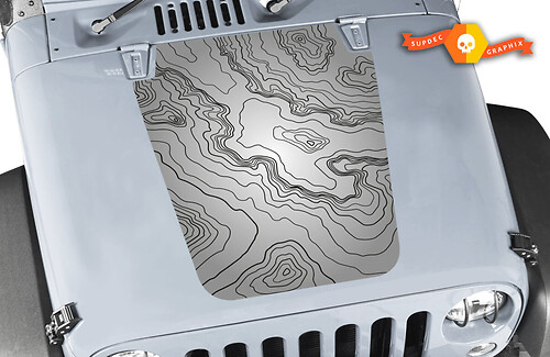 Graphics kit Vinyl Wrap Sticker Decal for JEEP WRANGLER HOOD 2007-2016 MAP