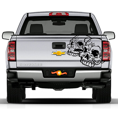 Any Truck  Bed Skulls Tailgate Accent Vinyl Graphics stripe Sticker Decal model