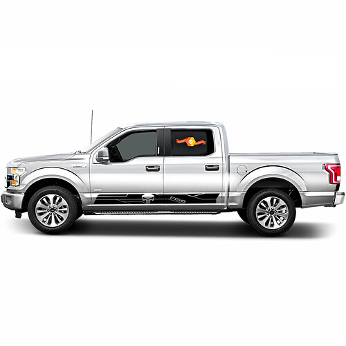 Pair Ford F-150 Panisher Rocker Panel Stripes Vinyl Decal Sticker Graphics Side Door
