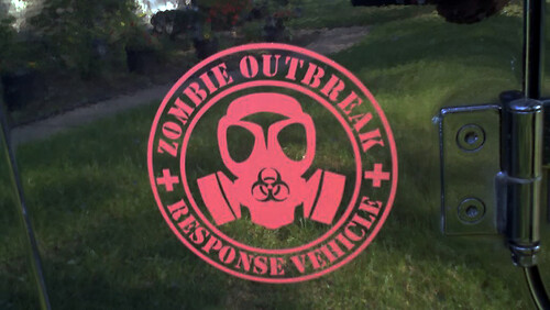 2 ZOMBIE OUTBREAK Response Vehicle JEEP Vinyl Sticker Decal