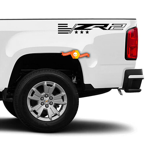 Chevy Colorado ZR2 American Flag USA Fender Badges Stickers Decals  (Set of 2)
