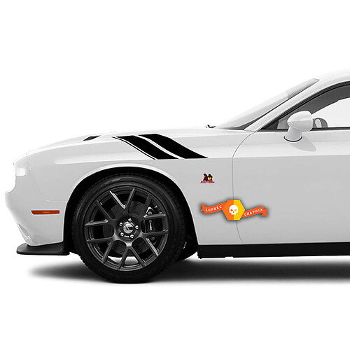 Dodge Challenger Fender Side Hash Marks Racing Stripes Stickers Decals For 2015-2019 