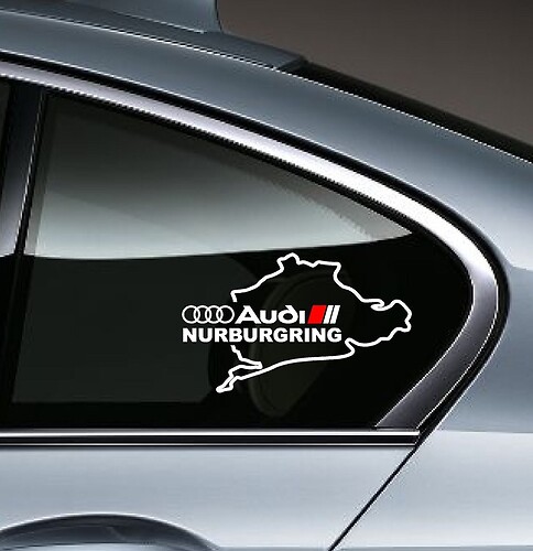 2 AUDI NURBURGRING  A8 Q3 Q5 Q7 TT RS3 RS4 Decal sticker
