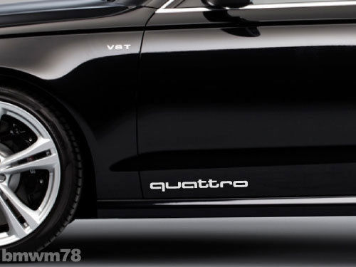 2 AUDI Quattro Side Trunk Decal Sticker A4 A5 A6 A8 S4 S5 Q5 Q7
