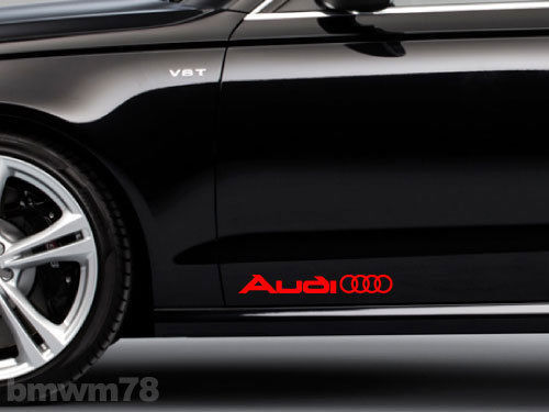 2 AUDI Rings Side Trunk Decal Sticker A4 A5 A6 A8 S4 S5 S8 Q5 Q7
