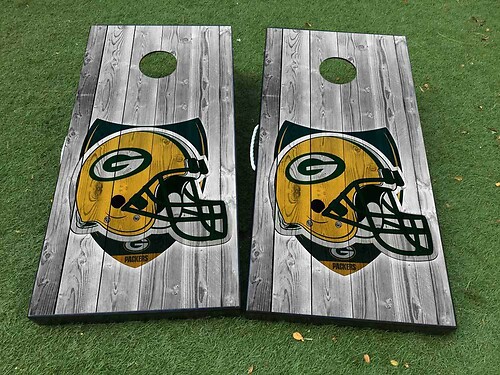 The Green Bay Packers  American football team Cornhole Board Game Sticker Decal VINYL WRAPS with LAMINATED