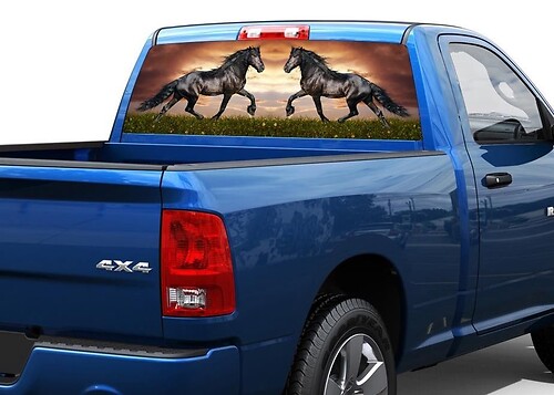 Black Horses Rear Window Decal Sticker Pick-up Truck SUV Car
