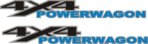 2 DODGE RAM 4x4 Blue POWER WAGON TRUCK Vinyl Decals Stickers
