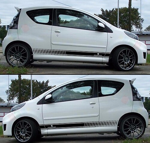 Decal Sticker Stripes Kit For PEUGEOT 107 Spoiler Bumper Exhaust Light Front Lip