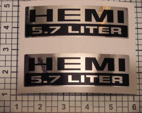 Hemi Stickers Decals 5.7 Liter Chrome Black Set X2 PAIR Stroker Diesel
