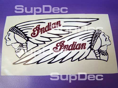 Indian Gas Tank Decal motorcycle 2 Stickers Decals white
