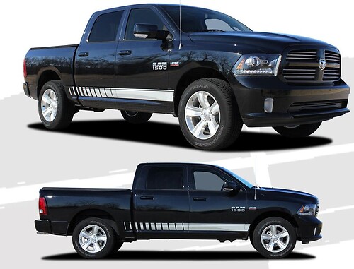 Lower Rocker Panel Strobe Stripes AVERY Vinyl Graphic Stickers Decals 2008-2015 Dodge Ram 2500 1500
