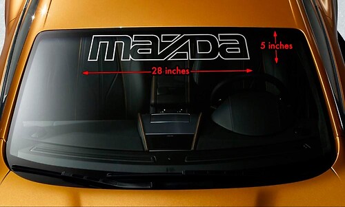 MAZDA OUTLINE Windshield Banner Vinyl Long Lasting Decal Sticker 28