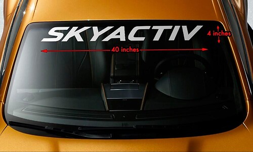 MAZDA SKYACTIV ହୁଇଣ୍ଡଶିଲ୍ଡ ବାନର୍ ଭିନ୍ୟଲ୍ ଲଙ୍ଗ୍ ଲାସ୍ଟିଂ ପ୍ରିମିୟମ୍ ଡିକାଲ୍ ଷ୍ଟିକର୍ 40