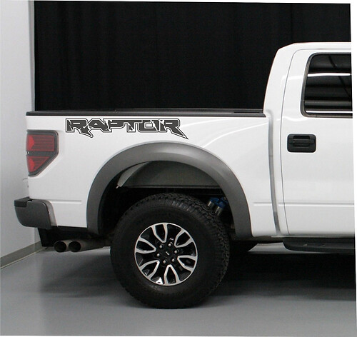Pair Ford Raptor Truck Lettering Vinyl Stickers Decals Matte Black Fits 2010-2014