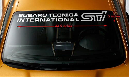 STI TECNICA INTERNATIONAL Windshield Banner Vinyl Decal Sticker fit Suba