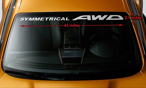 SYMMETRICAL AWD Windshield Banner Vinyl Decal Sticker fit Suba