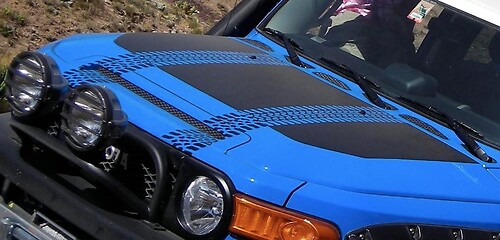 Toyota FJ Cruiser tire tracks Wrap Hood Blackout Decal Sticker
