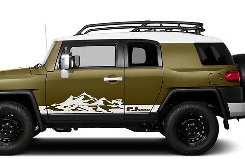 Toyota FJ Cruiser Mountains Side Trim Strobe Stripes Vinyl Sticker Decal Graphics LOGO
