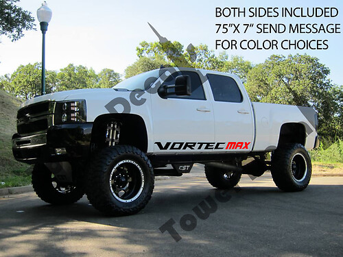 2 VORTEC MAX rocker panel door runner Stickers Decals Chevy Silverado GMC Sierra 75